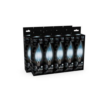 лампа светодиодная филаментная black filament 11вт свеча на ветру 4100к нейтр. бел. e14 830лм gauss 104801211 от магазина Штепсель и батарейка. - фото_2