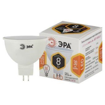 лампа светодиодная std led mr16-8w-827-gu5.3 gu5.3 8вт софит тепл. бел. эра б0057002 от магазина Штепсель и батарейка.