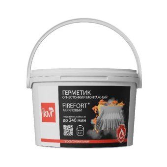 герметик огнестойкий монтажный акриловый ei240 firefort (ведро 3кг) km-ff-g-3000 км lo53706 от магазина Штепсель и батарейка.