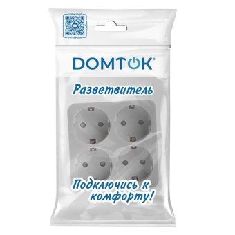 разветвитель 4-м квадрат с заземл. 16а 3500вт 250в бел. dомток 2661 от магазина Штепсель и батарейка. - фото_2