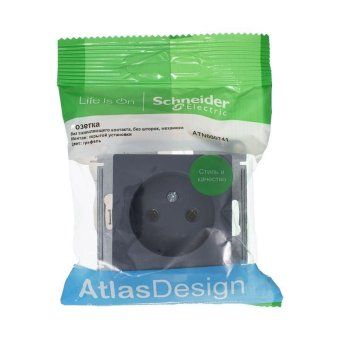 розетка 1-м сп atlasdesign 16а ip20 без заземл. без защ. шторок механизм грифель se atn000741 от магазина Штепсель и батарейка. - фото_3