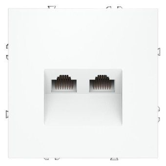 розетка компьютерная 2-м сп s70 rj45 + rj45 кат.6 механизм бел. матов. voltum vls060202 от магазина Штепсель и батарейка.