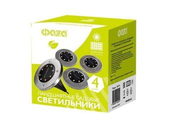 светильник светодиодный slr-s14 8smd грунтовый ip44 корпус нерж. сталь солнечная батарея (уп.4шт) фаzа 5041011 от магазина Штепсель и батарейка. - фото_7