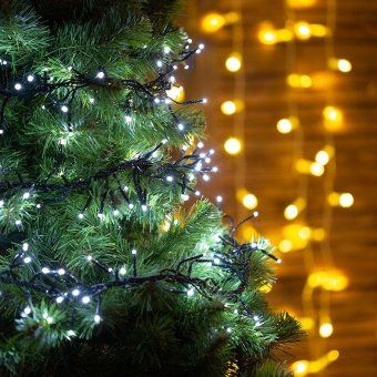 гирлянда светодиодная "кластер led" 3м 288led бел. 14вт 220-240в ip20 провод пвх темн. зел. neon-night 303-625 от магазина Штепсель и батарейка. - фото_9