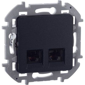 розетка компьютерная 2-м inspiria rj45 кат.5e utp антрацит iek 673838 от магазина Штепсель и батарейка.