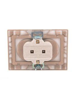 розетка 2-м сп mira 16а ip20 без заземл. со вставкой керамика свет. корич. перламутр. lezard 701-3131-128 от магазина Штепсель и батарейка. - фото_4