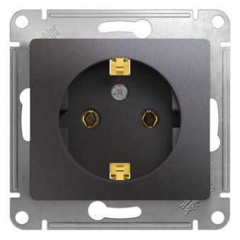 розетка 1-м сп glossa 16а ip20 250в с заземл. механизм графит se gsl001343 от магазина Штепсель и батарейка.