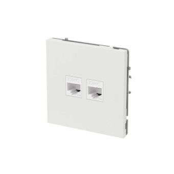 розетка компьютерная 2-м kant rj45 кат.5e без шторки бел. песок dkc 7010664 от магазина Штепсель и батарейка. - фото_2