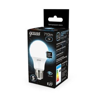 лампа светодиодная black 7вт a60 грушевидная 4100к нейтр. бел. e27 710лм gauss 102502207 от магазина Штепсель и батарейка. - фото_5