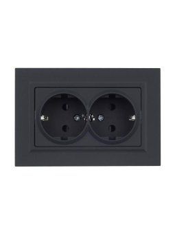 розетка 2-м сп brite рсш12-3-брг 16а в сборе с заземл. защ. шторки графит iek br-r24-16-k53-f от магазина Штепсель и батарейка. - фото_2