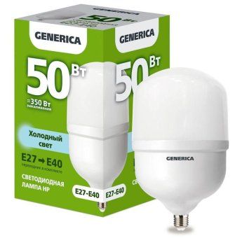 лампа светодиодная hp 50вт 6500к e27-e40 230в generica ll-hp-50-230-65-e27-e40-g от магазина Штепсель и батарейка.