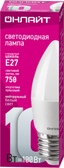 лампа светодиодная 61 960 oll-c37-10-230-4k-e27-fr 10вт онлайт 61960 от магазина Штепсель и батарейка. - фото_2