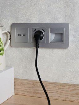 розетка brite usb a+a 3.1а рю10-1-бра механизм алюм. iek br-u21-d31-k47 от магазина Штепсель и батарейка. - фото_8