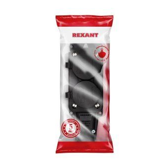 розетка штепсельная двухместная влагозащ. с/з 16а ip54 каучук rexant 111-112 от магазина Штепсель и батарейка. - фото_3