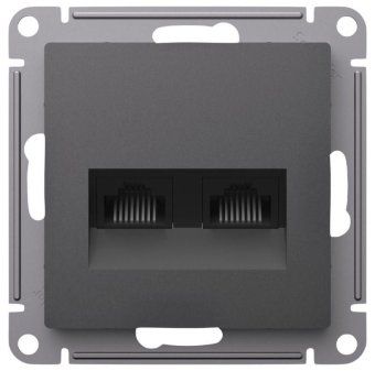 розетка компьютерная 2-м atlasdesign rj45+rj45 кат.5e механизм базальт se atn001485 от магазина Штепсель и батарейка. - фото_3