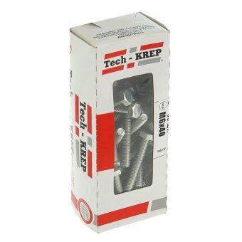 болт din933 с шестигранной головкой м6х40 оцинк. (уп.50шт) tech-krep 105204 от магазина Штепсель и батарейка.