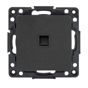 розетка компьютерная 1-м стокгольм rj45 механизм черн. proxima ekf ezk01-035-10 от магазина Штепсель и батарейка.