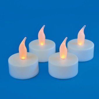 фигура uld-f070 warm white teacandle set4 "свеча-таблетка" на батарейках cr2032 (в/к) 1 led тепл. свет (уп.4шт) uniel ul-00008592 от магазина Штепсель и батарейка.