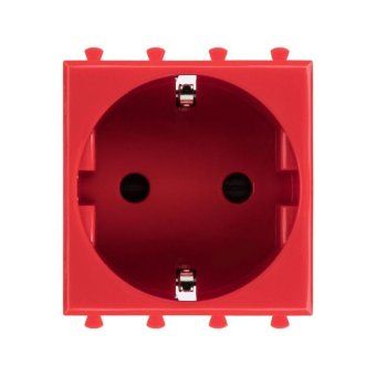 розетка 1-м 2мод. avanti "красный квадрат" 16а ip20 2p+e защ. шторки красн. dkc 4401002 от магазина Штепсель и батарейка. - фото_3
