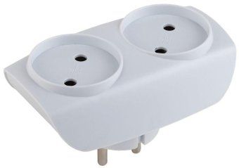 разветвитель 2-м без заземл. 16а ip20 sp-2-w бел. эра c0045520 от магазина Штепсель и батарейка.