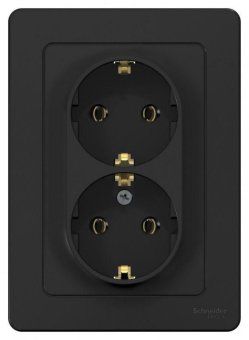 розетка 2-м сп blanca 16а ip20 250в с заземл. без защ. шторок антрацит se blnrs001026 от магазина Штепсель и батарейка.
