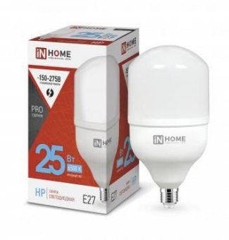 лампа светодиодная высокомощная led-hp-pro 25вт цилиндр 6500к холод. бел. e27 2380лм 230в in home 4690612031064 от магазина Штепсель и батарейка.