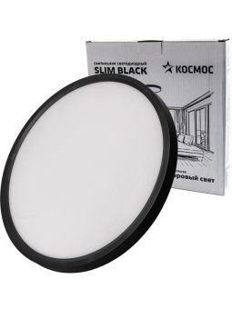 светильник светодиодный slim black 38вт 4500к ip40 2650лм 230в 400х25мм космос kslim38w_b4500k от магазина Штепсель и батарейка.