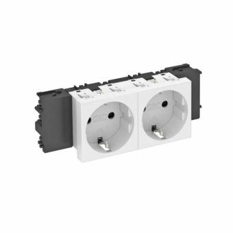 розетка 2-м modul45connect std-d0c rw2 16а 250в 0град. с заземл. защ. шторки бел. obo 6120362 от магазина Штепсель и батарейка.