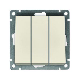 выключатель 3-кл. сп афина 10а ip20 механизм сл. кость (ivory) universal a0043-i от магазина Штепсель и батарейка.