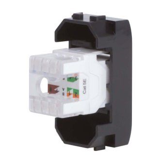 розетка компьютерная 1-м сп 1мод. brava rj45 кат.5e черн. dkc 77654n от магазина Штепсель и батарейка. - фото_3