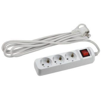 удлинитель 3х3м с заземл. 10а ip20 ux-3es-3m пвс 3х0.75 с выкл. эра б0035751 от магазина Штепсель и батарейка.