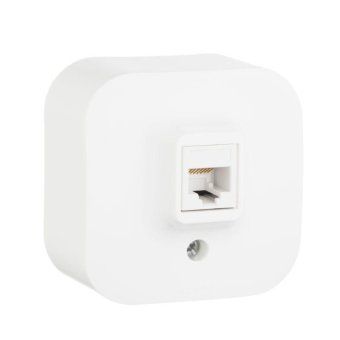 розетка компьютерная 1-м оп quteo rj45 кат.5e utp бел. leg 782224 от магазина Штепсель и батарейка.