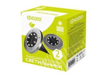 светильник светодиодный slr-s12 8smd грунтовый ip44 корпус нерж. сталь солнечная батарея (уп.2шт) фаzа 5040984 от магазина Штепсель и батарейка. - фото_7