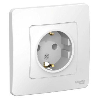 розетка 1-м сп blanca 16а ip20 250в с заземл. без защ. шторок бел. se blnrs001011 от магазина Штепсель и батарейка.