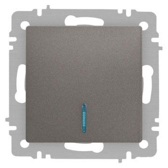 выключатель accent 6-102-09 с подсветкой 10а-250в ip20 су al/cu титан intro б0063460 от магазина Штепсель и батарейка.