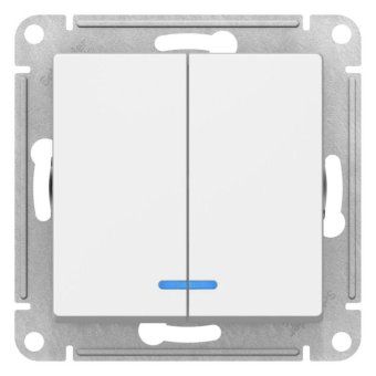 выключатель 2-кл. atlasdesign (сх. 5а) 10ax с подсветкой механизм лотос se atn001353 от магазина Штепсель и батарейка. - фото_3