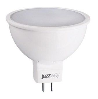 лампа светодиодная pled-eco 5вт jcdr mr16 рефлектор матовая 3000к тепл. бел. gu5.3 400лм 230в 50гц jazzway 1037077a от магазина Штепсель и батарейка.