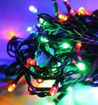 гирлянда светодиодная 300led форма "диаманд" провод 31.5м ip44 мультиколор космос koc_gir300_rgb от магазина Штепсель и батарейка.