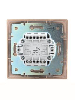 выключатель 2-кл. сп mira 10а ip20 со вставкой свет. корич. перламутр. lezard 701-3131-101 от магазина Штепсель и батарейка. - фото_4