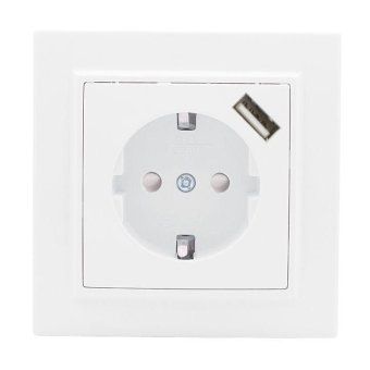 розетка 1-м сп минск 16а ip20 с заземл. защ. шторки с заряд. устройством usb 1а бел. ekf err16-028-100-usb от магазина Штепсель и батарейка.