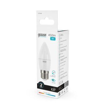 лампа светодиодная elementary 6вт свеча 4100к нейтр. бел. e27 450лм gauss 33226 от магазина Штепсель и батарейка. - фото_4