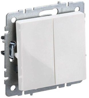 выключатель проходной 2-кл. сп brite вс10-2-6-брб 10а механизм бел. iek br-v22-0-10-k01 от магазина Штепсель и батарейка.