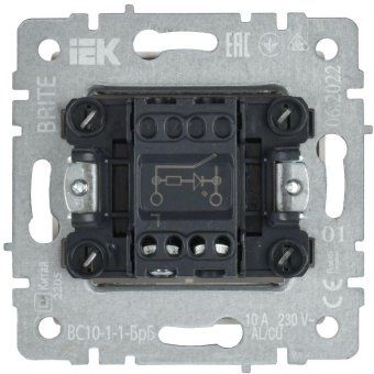 выключатель 1-кл. сп brite вс10-1-1-брб 10а с индик. механизм бел. iek br-v10-1-10-k01 от магазина Штепсель и батарейка. - фото_4