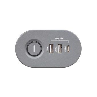 удлинитель 3х1.5м на струбцине с заземл. с выкл. 3 usb выхода (2а+1с) ip20 пвс 3х1 etd-03u-150-gy (3х1.5) сер. jazzway 5059559 от магазина Штепсель и батарейка. - фото_3