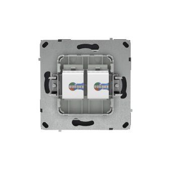 розетка компьютерная 2-м kant rj45 кат.5e без шторки черн. уголь dkc 7012664 от магазина Штепсель и батарейка. - фото_3