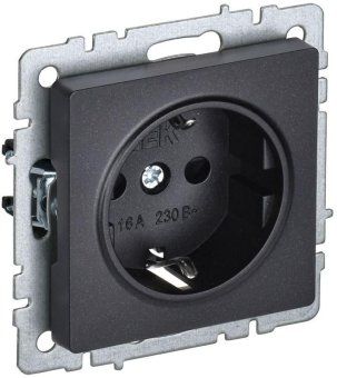 розетка brite рс14-1-0-брч 16а с заземл. защ. шторки механизм черн. iek br-r14-16-k02 от магазина Штепсель и батарейка.