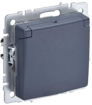 розетка brite рсбш10-3-брм 16а ip20 с заземл. защ. шторки с крышкой механизм маренго iek br-r16-16-k35 от магазина Штепсель и батарейка.