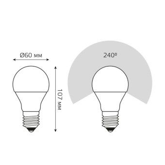 лампа светодиодная elementary 10вт a60 грушевидная 3000к тепл. бел. e27 880лм gauss 23210 от магазина Штепсель и батарейка. - фото_5