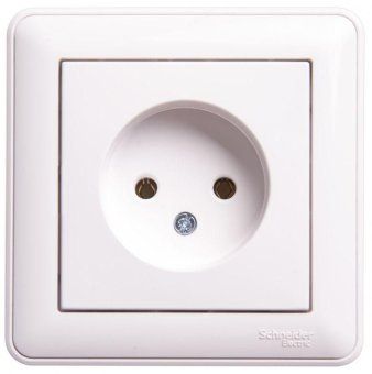 розетка 1-м сп w59 16а ip20 без заземл. без защ. шторок в сборе бел. se rs16-153-18 от магазина Штепсель и батарейка.