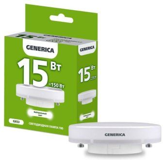 лампа светодиодная t80 15вт таблетка 4000к gx53 230в generica ll-t80-15-230-40-gx53-g от магазина Штепсель и батарейка.